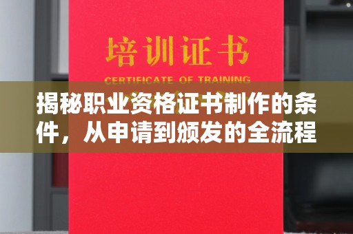 宁国揭秘职业资格证书制作的条件，从申请到颁发的全流程解析