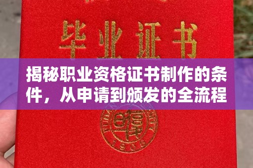 宁国揭秘职业资格证书制作的条件，从申请到颁发的全流程解析